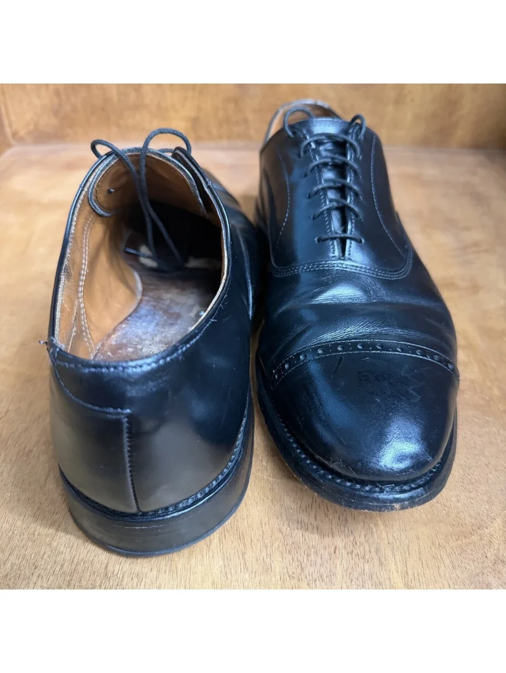 Allen Edmonds Fifth Avenue Cap Toe Oxford Dress Shoes Mens 11.5 B Black Leather